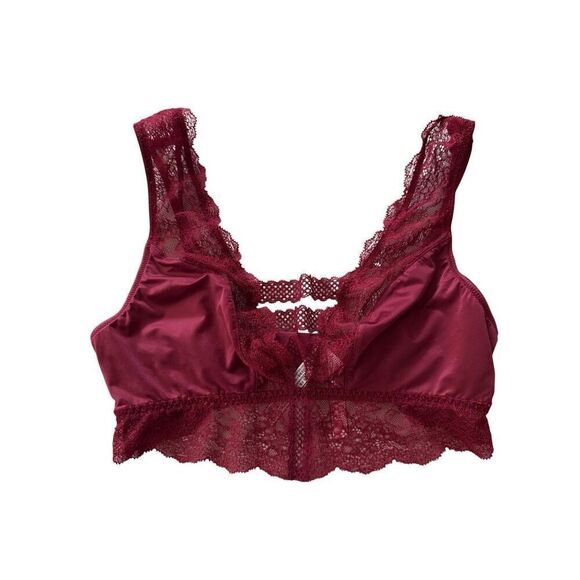 Victoria's Secret Wine Red Chantilly Lace Strappy Bralette Size M - Picture 5 of 10